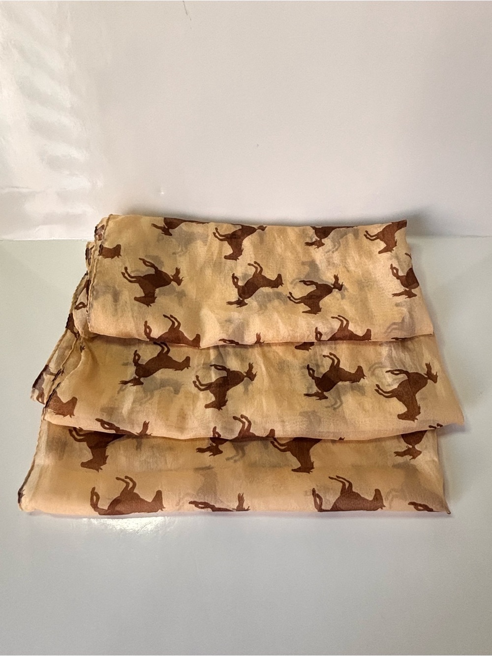 🌷5/25$ Bizou Horse Print Scarf tan brown